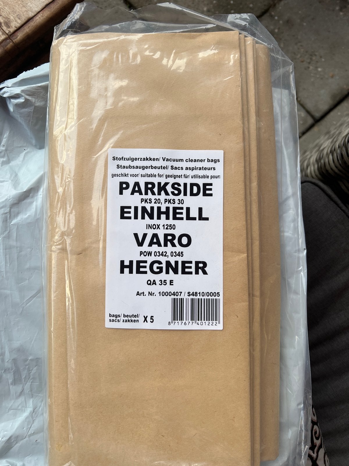 Stofzuigerzakken voor Parkside, Einhell, Varo, Hegner (5 stu, Ophalen of Verzenden, Nieuw