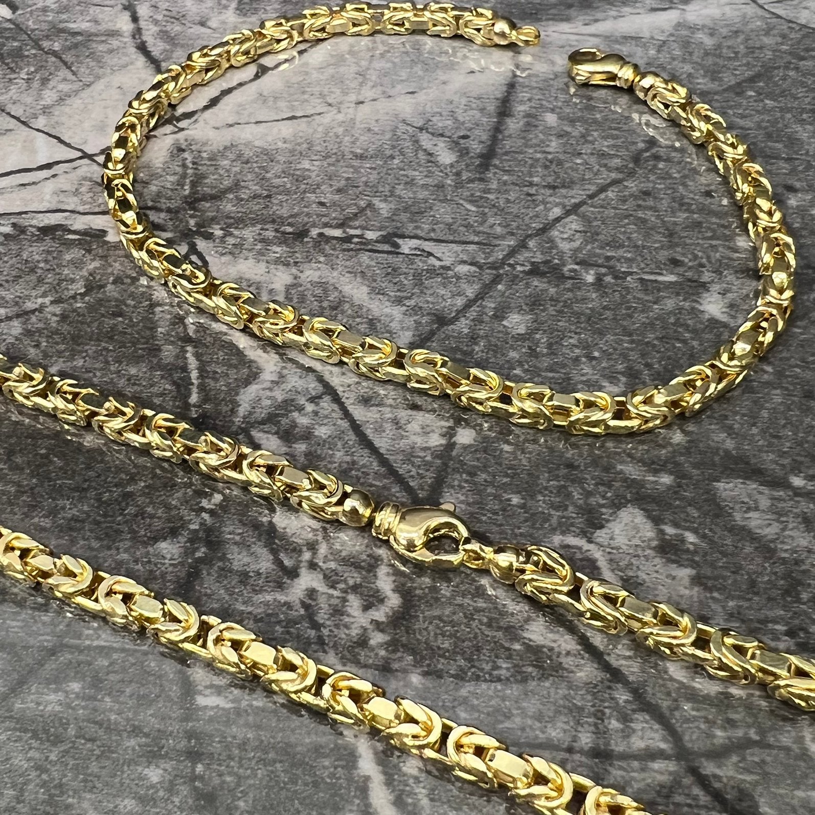 14 karaat gouden koningsketting met armband koningsarmband, Sieraden, Tassen en Uiterlijk, Kettingen, Ophalen of Verzenden, Nieuw
