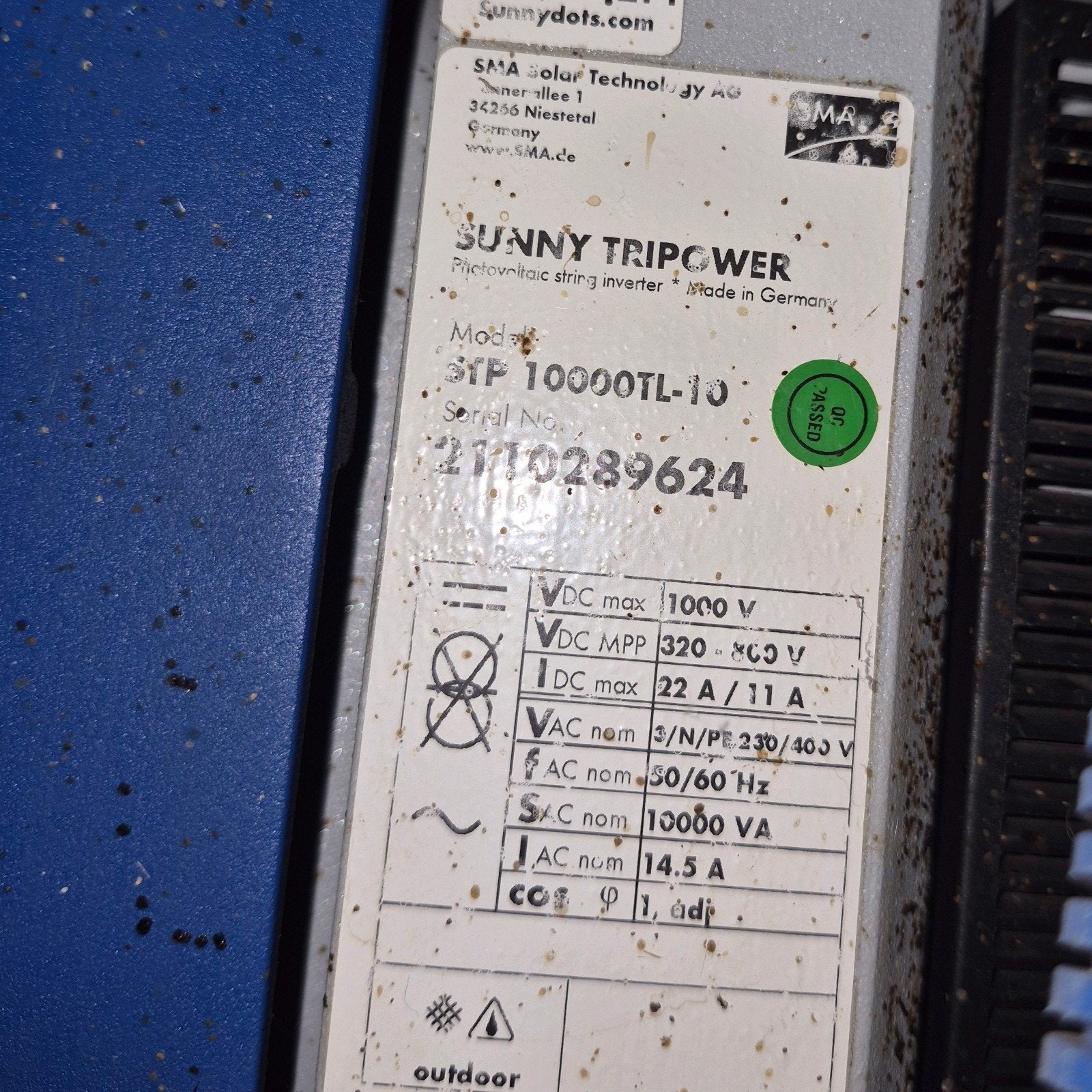 SMA Sunny Tripower STP 10000TL-10 Omvormer, Ophalen of Verzenden, Overige typen