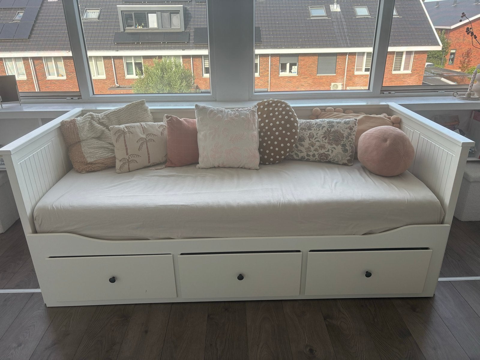 IKEA Hemnes Bedbank met 3 lades - Wit, Ophalen, Eenpersoons, Wit, 80 cm