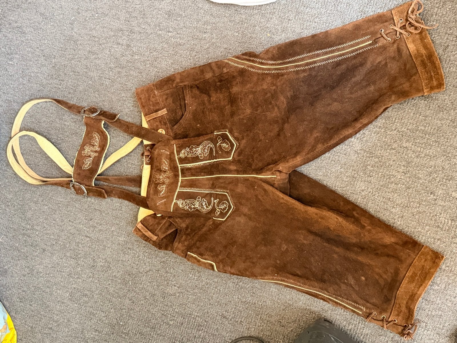 Lederhose maat 50 met Oktoberfest overhemd L, Ophalen of Verzenden, Gedragen, Maat 48/50 (M), Bruin