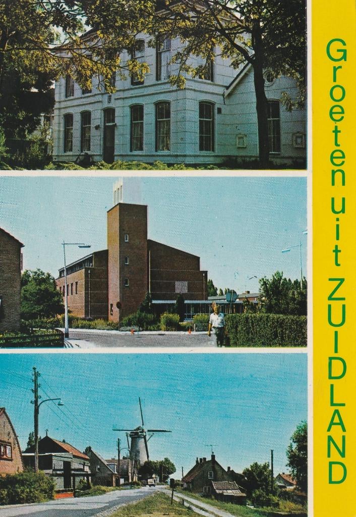 ZUIDLAND Villa Kerk Molen Groeten, Verzenden, 1960 tot 1980, Gelopen, Zuid-Holland