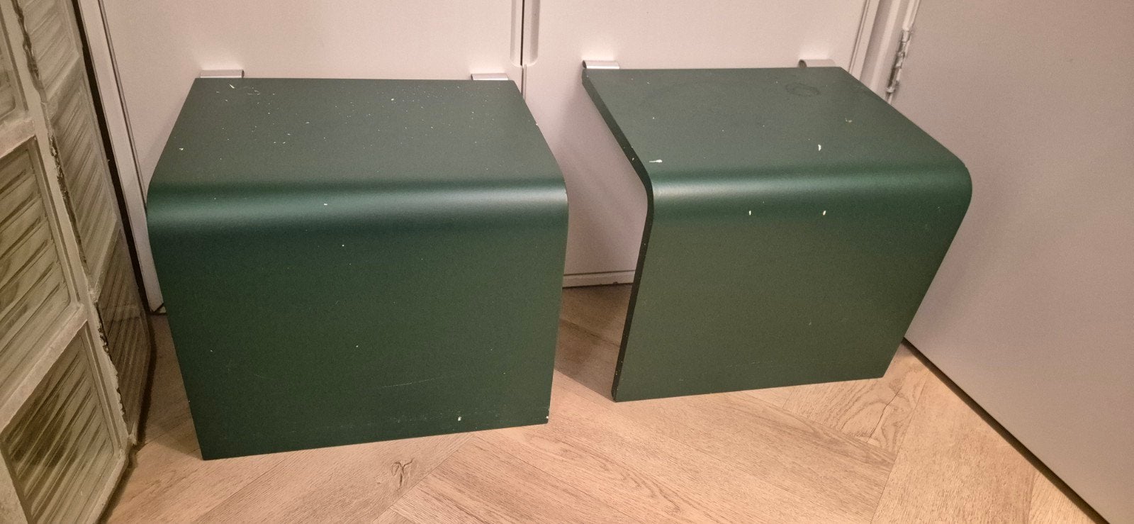 2 Auping Auronde nachtkastjes / aanhang tafeltjes, Ophalen, Gebruikt, Minder dan 45 cm, Minder dan 55 cm