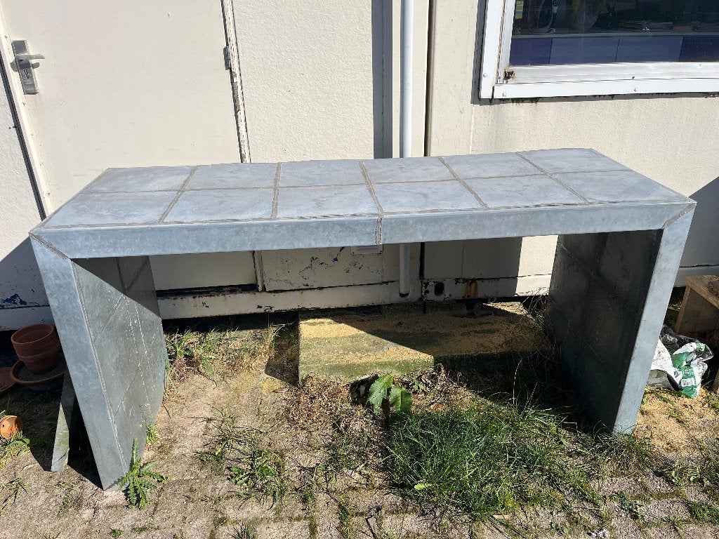 side tafel zink, Ophalen, Gebruikt, 100 tot 150 cm, Metaal