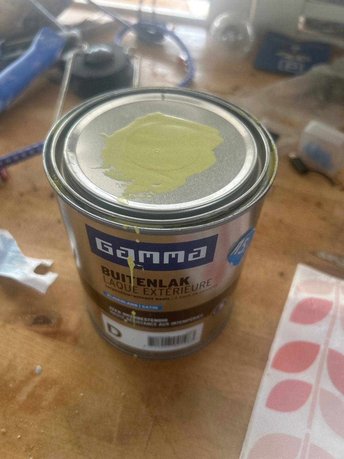 Gamma Buitenlak Zijdeglans - Groen (D), Ophalen of Verzenden, Zo goed als nieuw, Lak, Minder dan 5 liter