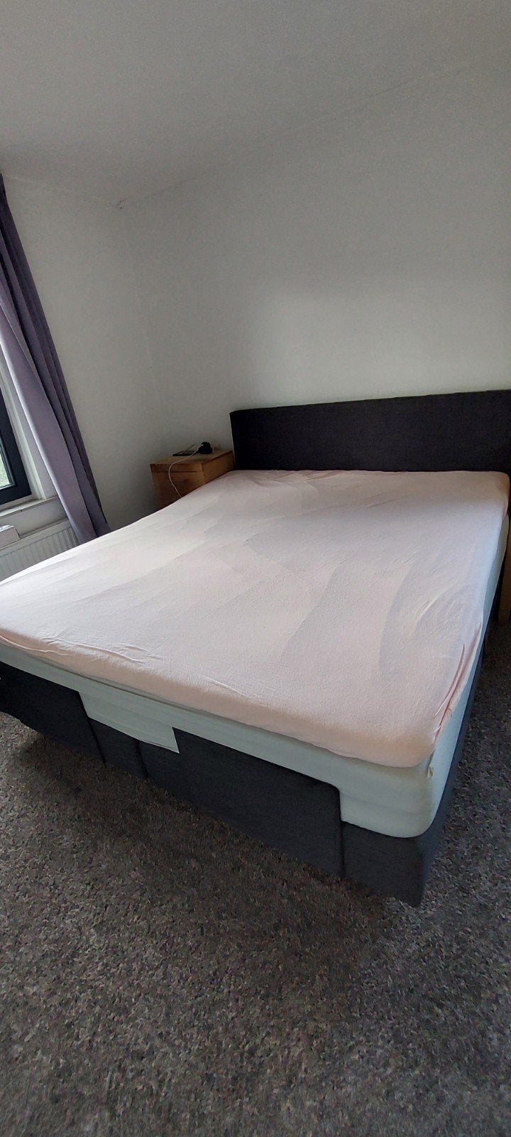 Tweepersoons boxspring met verstelbare bodem, Ophalen, 210 cm, Tweepersoons, 180 cm