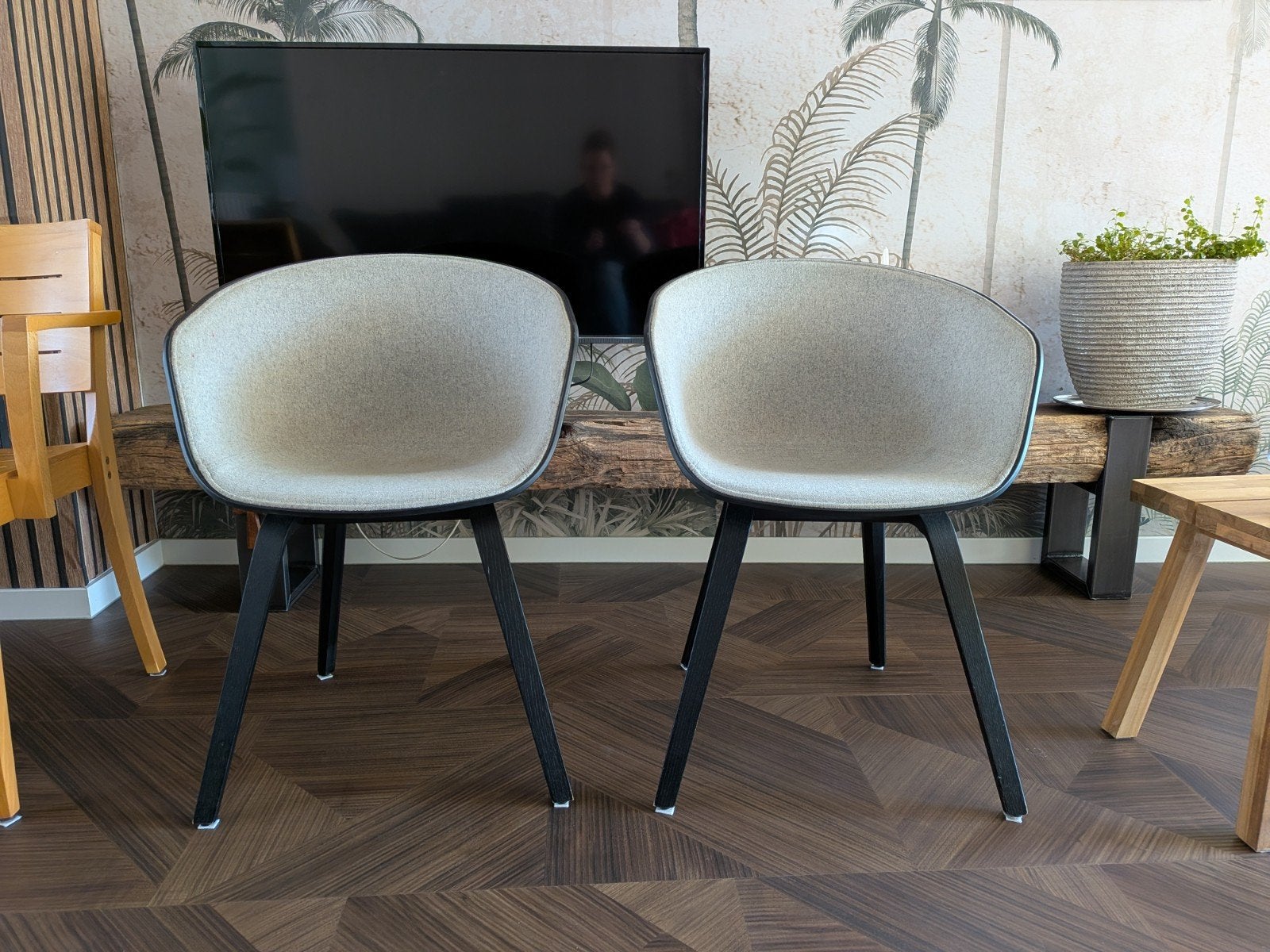 Set van 4 eetkamerstoelen - HAY, Ophalen, Gebruikt, Grijs, Vier