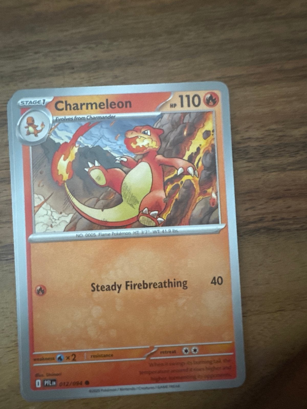 Pokémon Kaart Charmeleon 012/096 - Stage 1, Ophalen of Verzenden, Gebruikt, Losse kaart