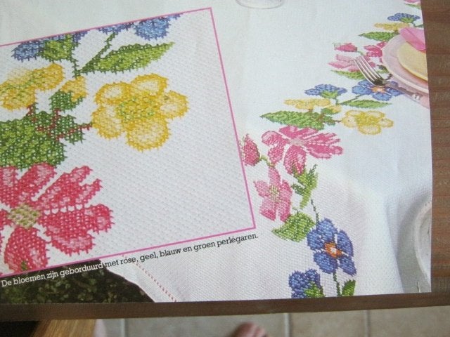 Borduurpatroon  Bloemen kleed   nr 345 do, Verzenden, Nieuw, Handborduren, Patroon