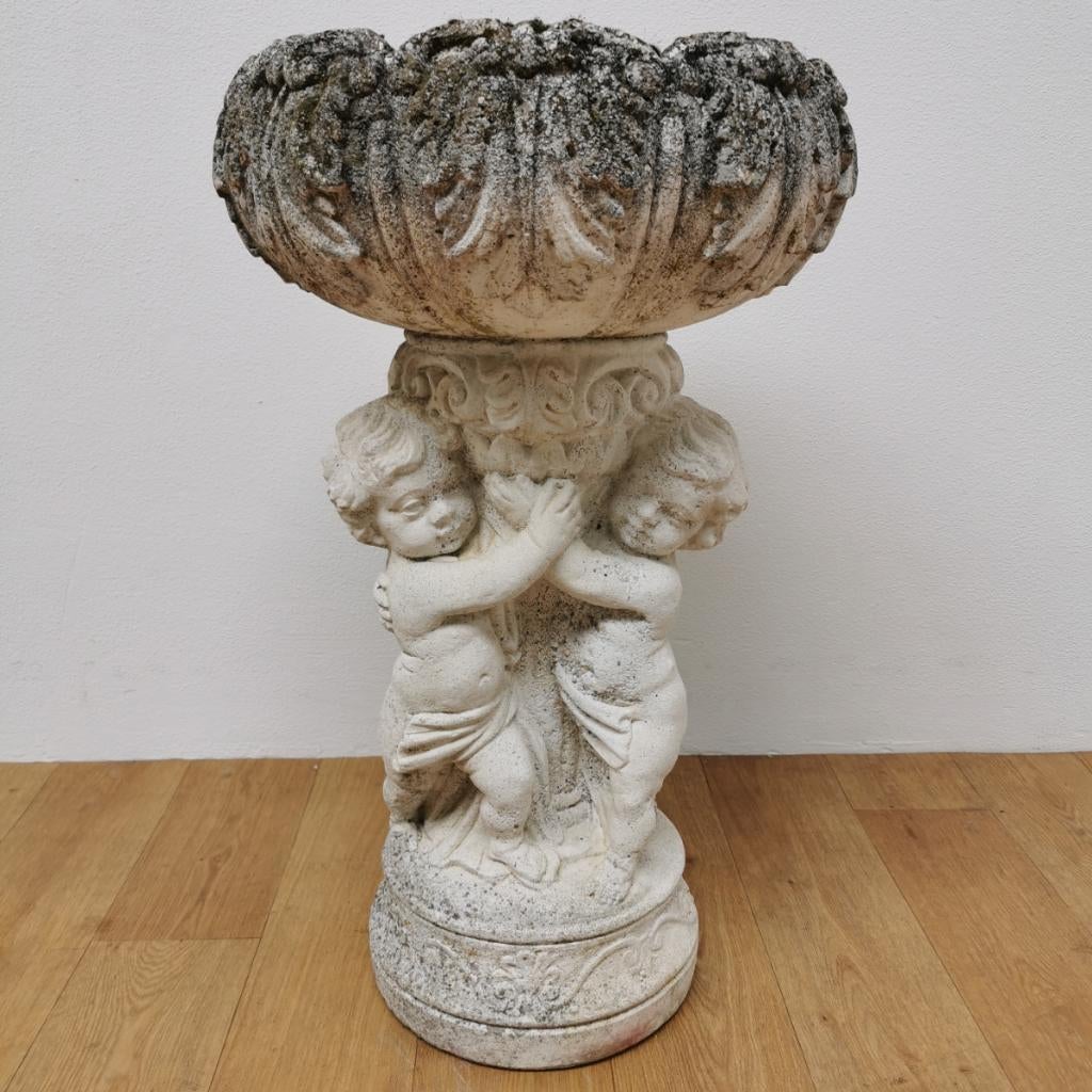 Antieke tuinvaas bloembak, plantenbak jardinière beton 106, Tuin en Terras, Valkenswaard, Gebruikt, Info@flashbackfurniture.nl