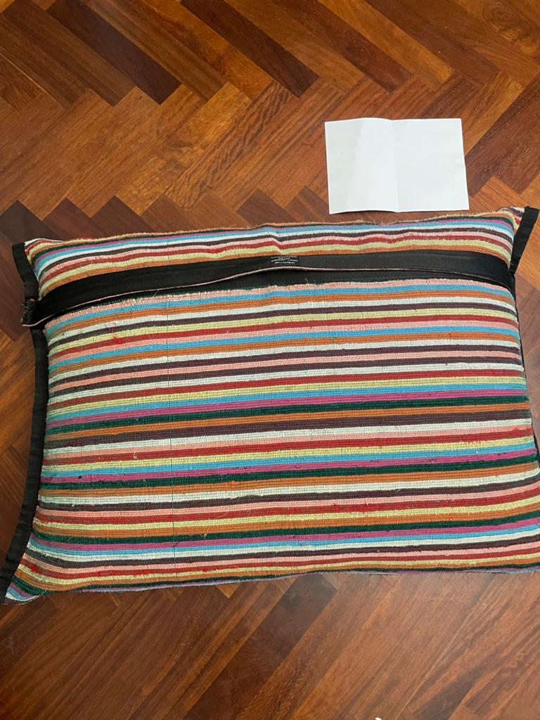 Rag-Bag Kussen Gestreepte Recycled Stof 100x70x25cm, Huis en Inrichting, Woonaccessoires | Kussens, Ophalen, Gebruikt, Overige kleuren