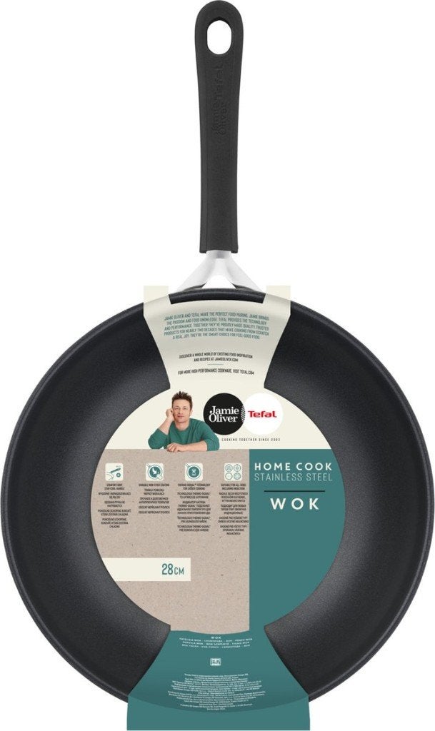 Jamie Oliver by Tefal Home Cook Wokpan (nr.179), Nieuw, Ophalen of Verzenden, Rvs, Wok