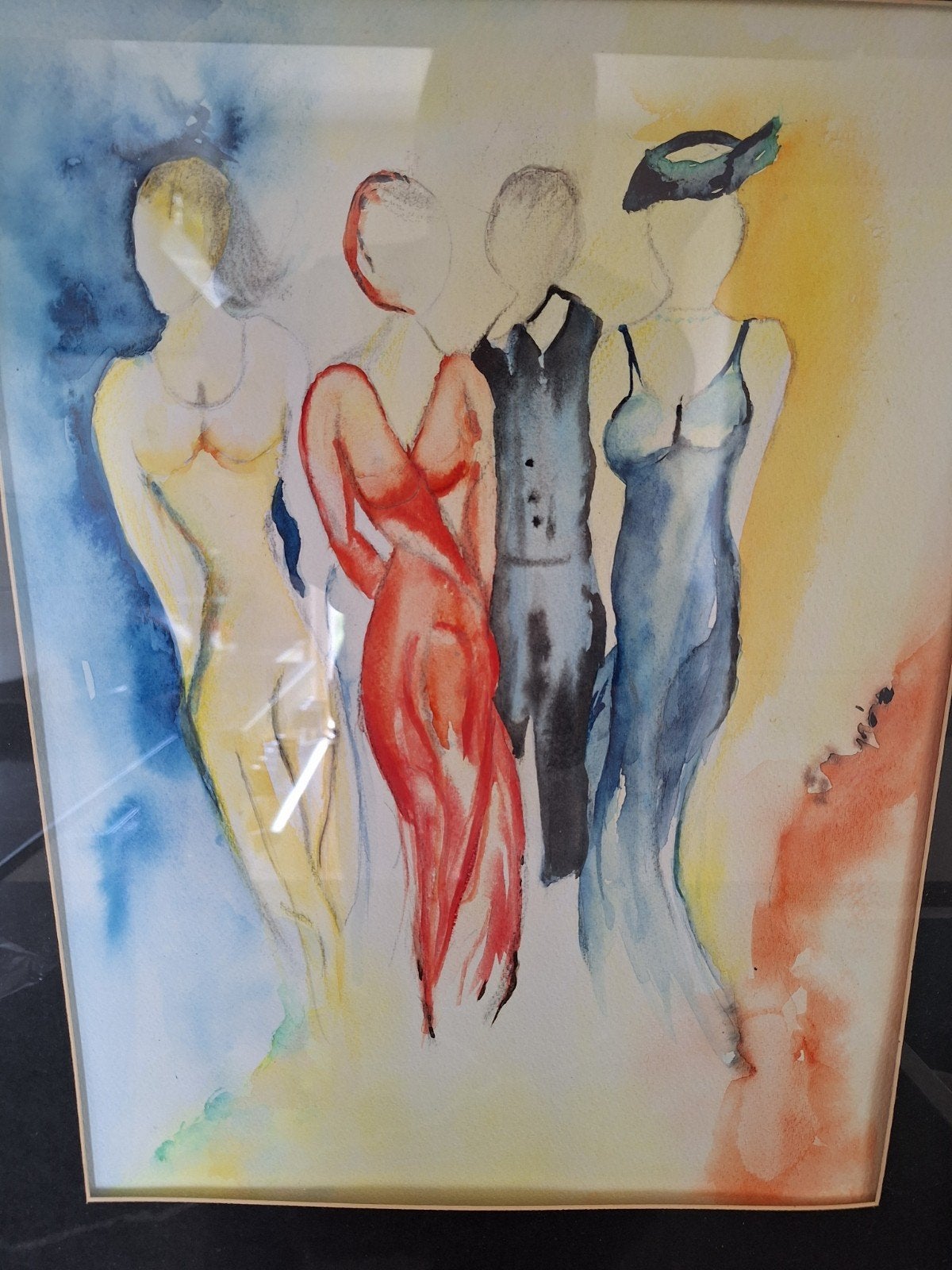 Rita Tielemans aquarel: Anoniem Gezelschap, Antiek en Kunst, Ophalen of Verzenden