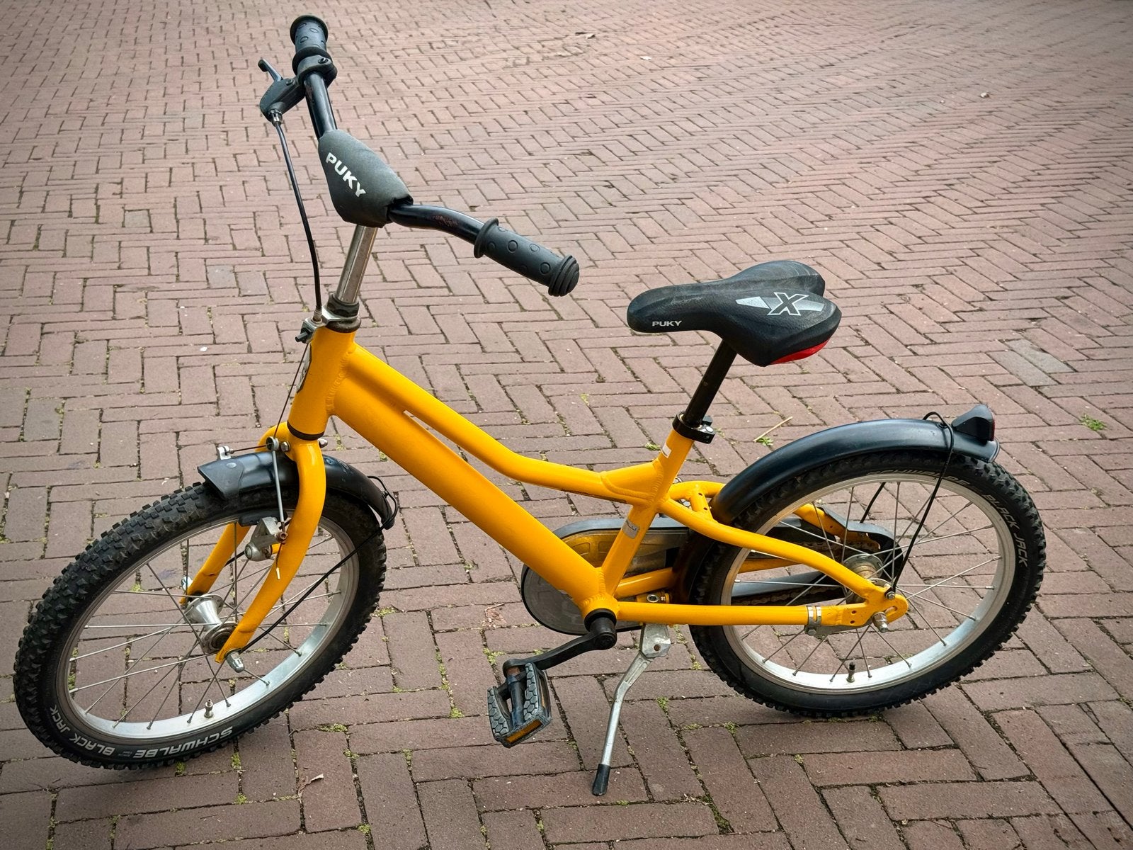 Puky kinderfiets ZLX 18 inch, stoer geel, in goede staat, Fietsen en Brommers, Fietsen | Kinderfietsjes, Ophalen, Gebruikt, Velgrem