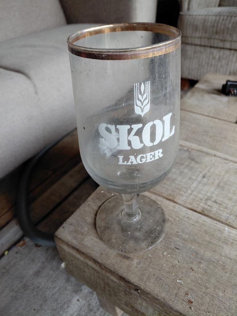 Skol bier glas groot, Verzamelen, Ophalen of Verzenden, Zo goed als nieuw, Glas of Glazen, Overige merken
