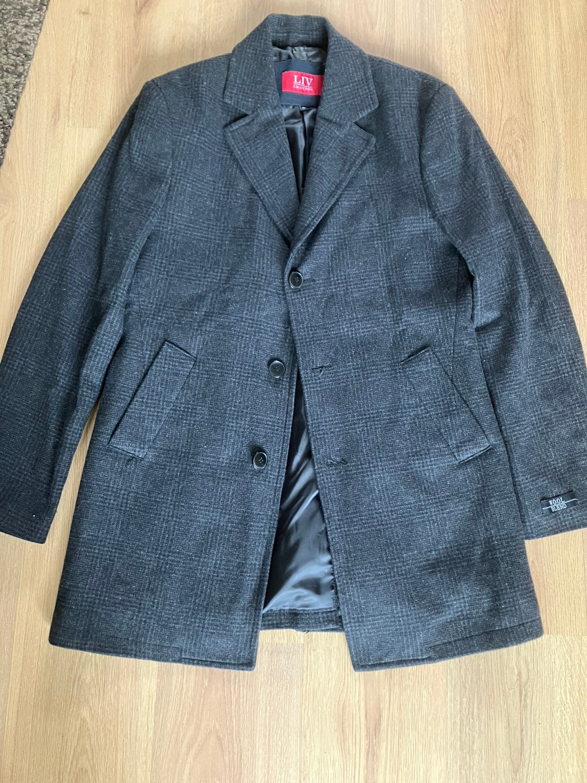 Donkergrijze heren jas (LIV Collection) ophalen in Zeist, Ophalen of Verzenden, Gedragen, Maat 48/50 (M), Grijs