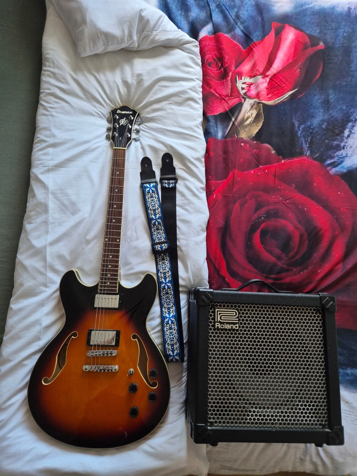 Ibanez AS73 Hollow Body Gitaar met Roland Cube 30x Versterke, Muziek en Instrumenten, Snaarinstrumenten | Gitaren | Elektrisch