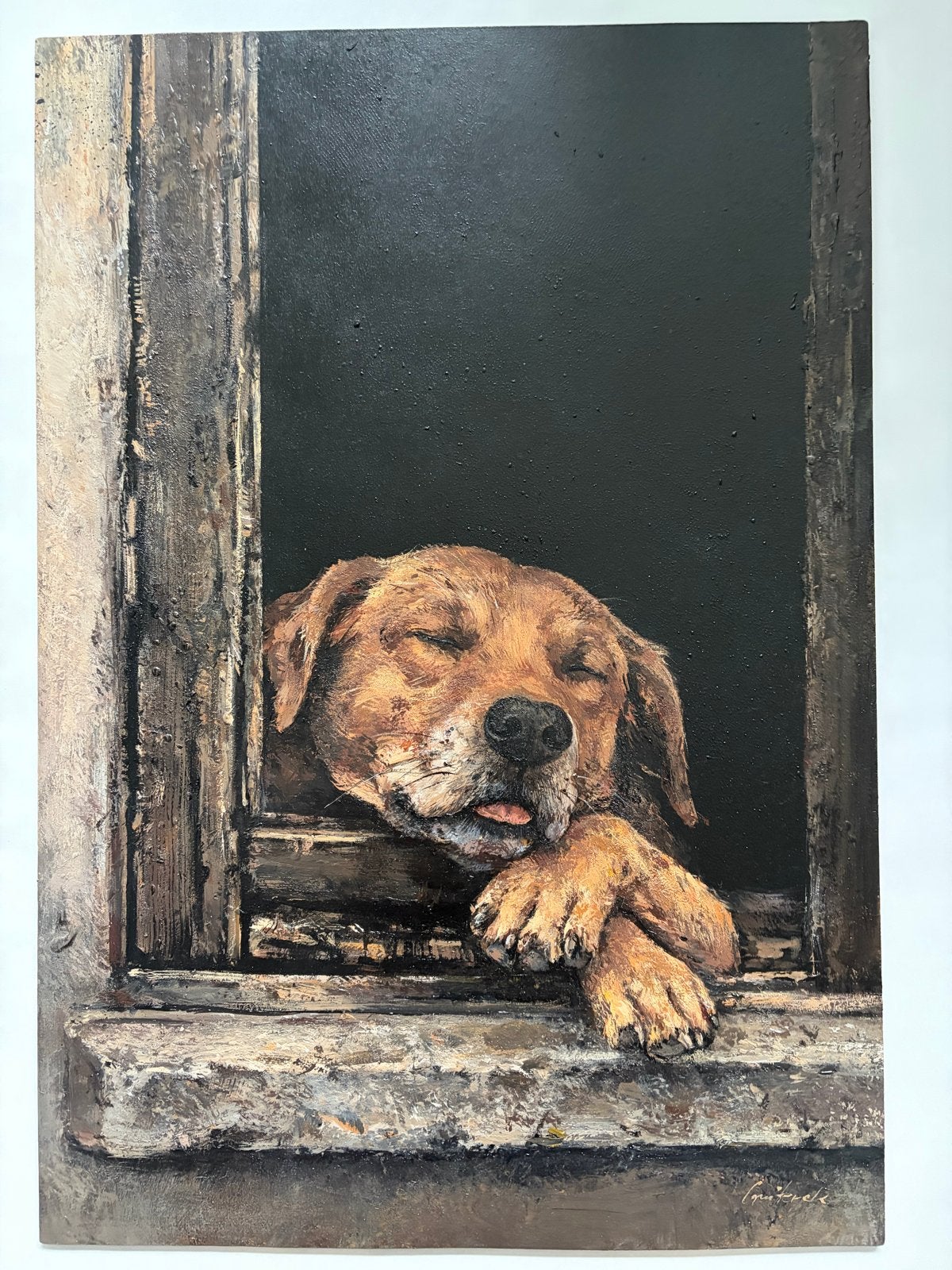 ‘Nap Time’, Antiek en Kunst, Acrylverf, Echtheidscertificaat, Ophalen of Verzenden, Dieren