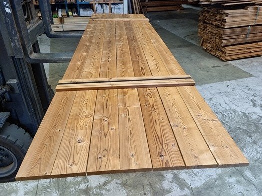 23 meter planken 2.0x12.0 cm thermowood - nr: tp619, Ophalen, Nieuw, 250 cm of meer, Planken