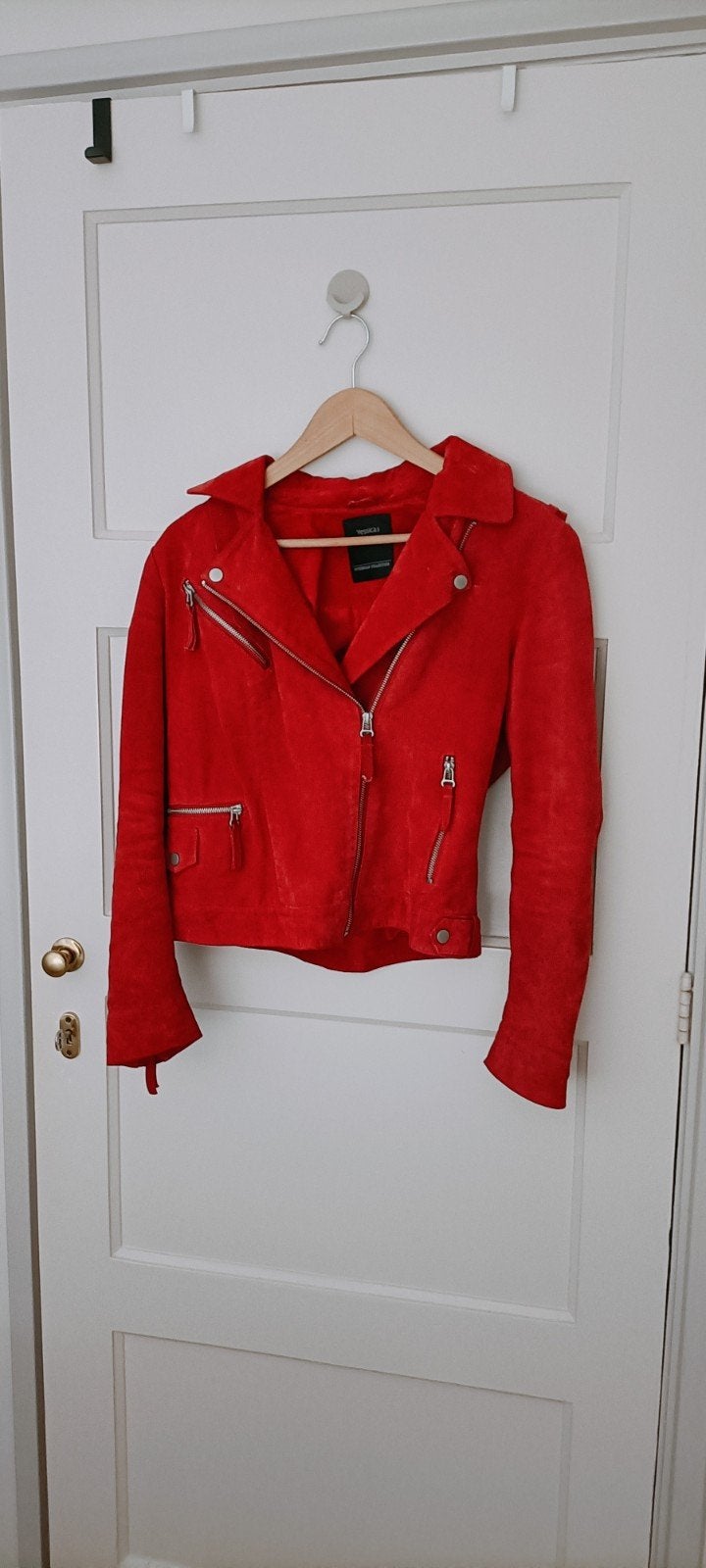 leren jack dames, Kleding | Dames, Ophalen of Verzenden, Zo goed als nieuw, Maat 36 (S), Rood