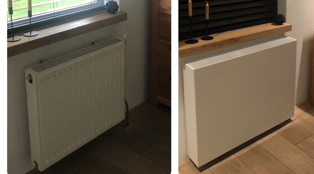 4x Radiatoren met 3 Sentimo ombouwen (RAL 9016), Ophalen, 30 tot 80 cm, Gebruikt, Radiator