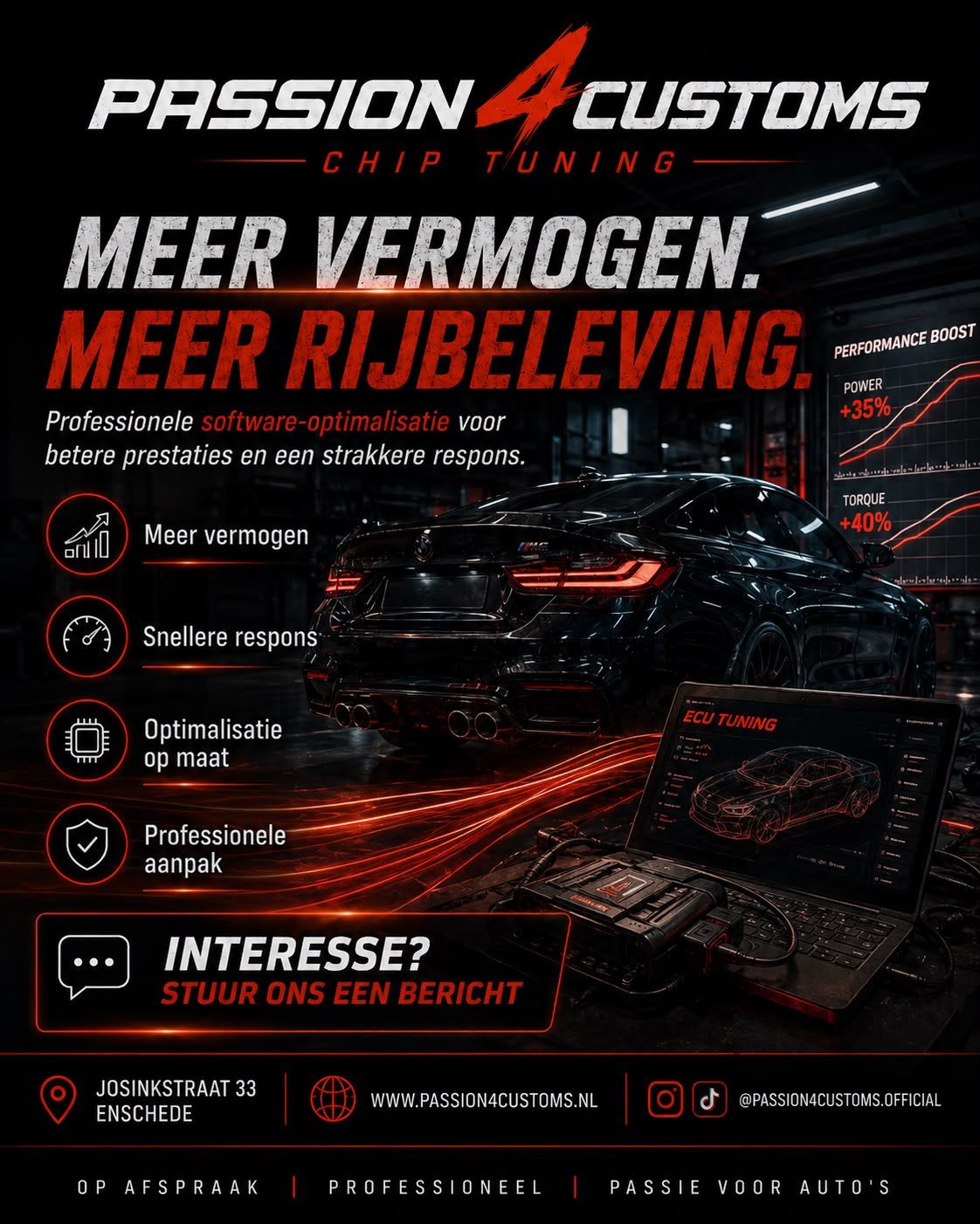 Chip tuning | Meer vermogen en rijbeleving | Enschede, Ophalen