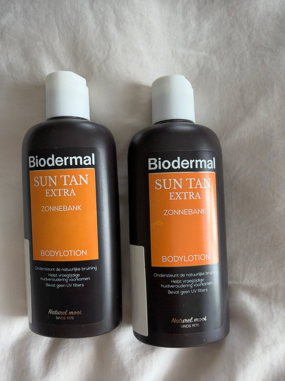 Biodermal Sun Tan Extra Zonnebank Bodylotion (2 stuks), Ophalen of Verzenden, Nieuw, Zonnebrand of After Sun