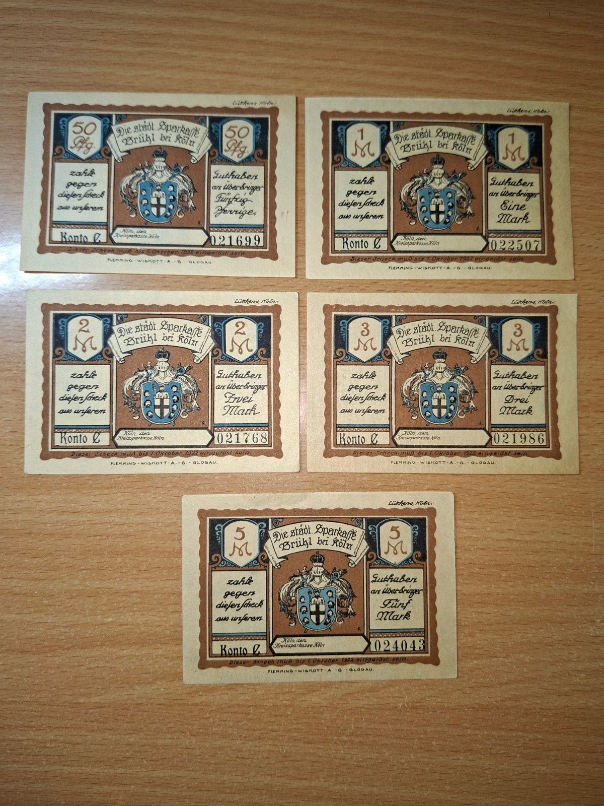 Duits Notgeld Brühl Noodgeld Konto C, Ophalen of Verzenden, Duitsland