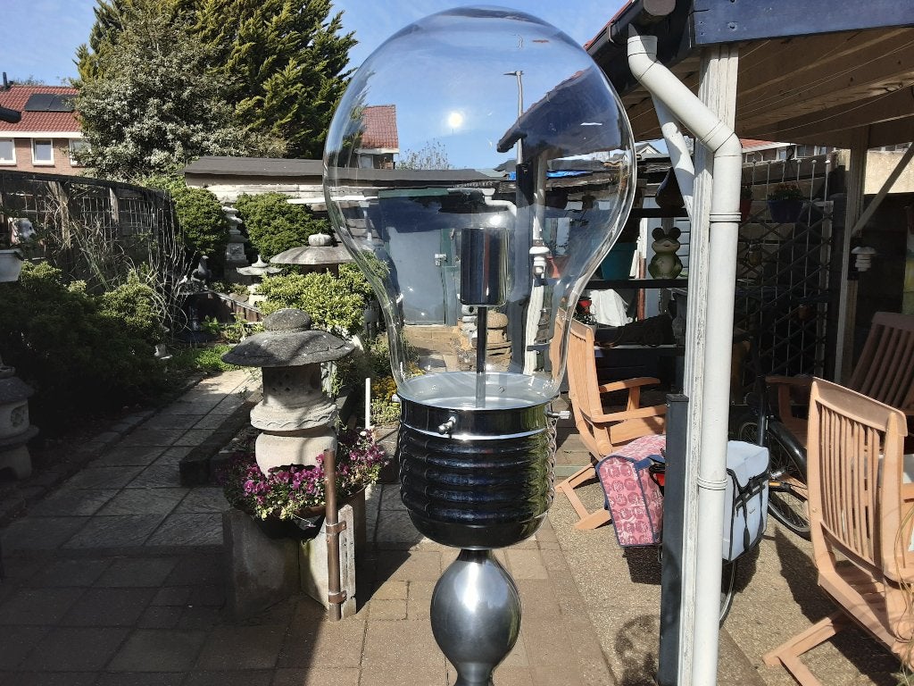 Vintage jaren 80 mooie vloerlamp hoogte 175cm, Huis en Inrichting, Lampen | Vloerlampen, Ophalen, Gebruikt, Glas, 150 tot 200 cm