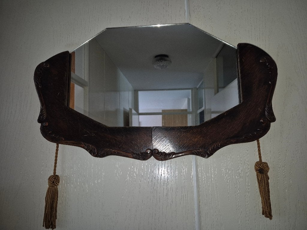 spiegel uit grootmoederstijd, Huis en Inrichting, Woonaccessoires | Spiegels, Gebruikt, Ophalen of Verzenden, Minder dan 100 cm