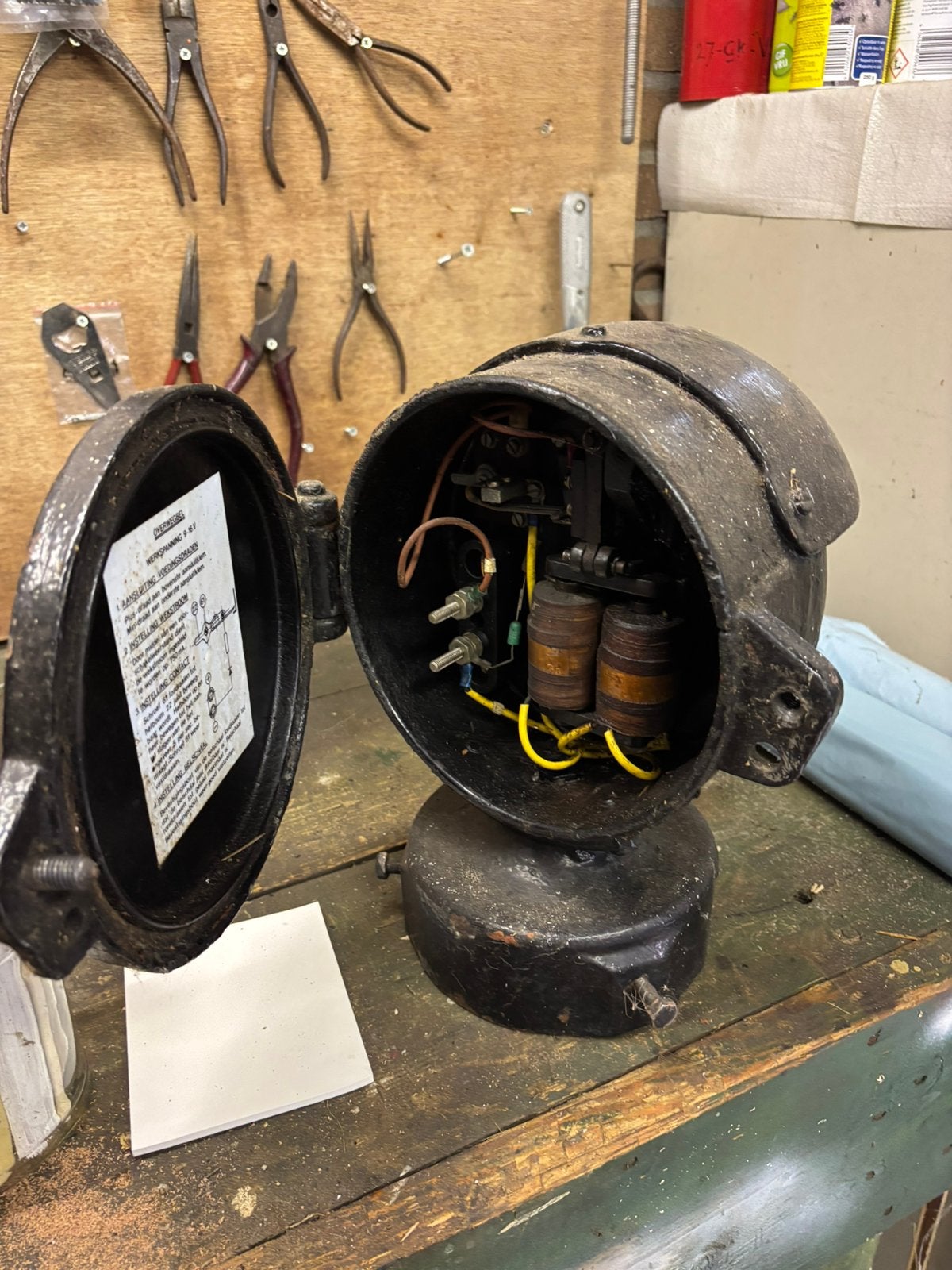 Bel gong sein Mechanical ''Flat-gong'' Crossing bell, Ophalen of Verzenden