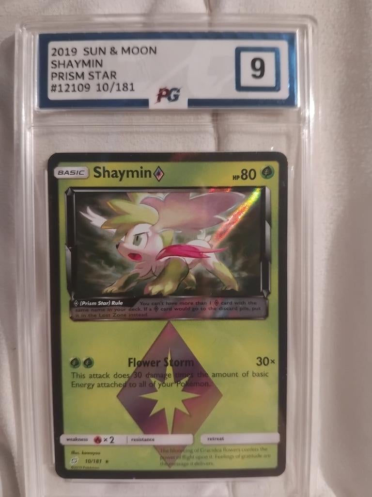 Shaymin Prism Star (2019 Sun & Moon) PG 9 Pokémon kaart, Ophalen of Verzenden, Zo goed als nieuw, Losse kaart