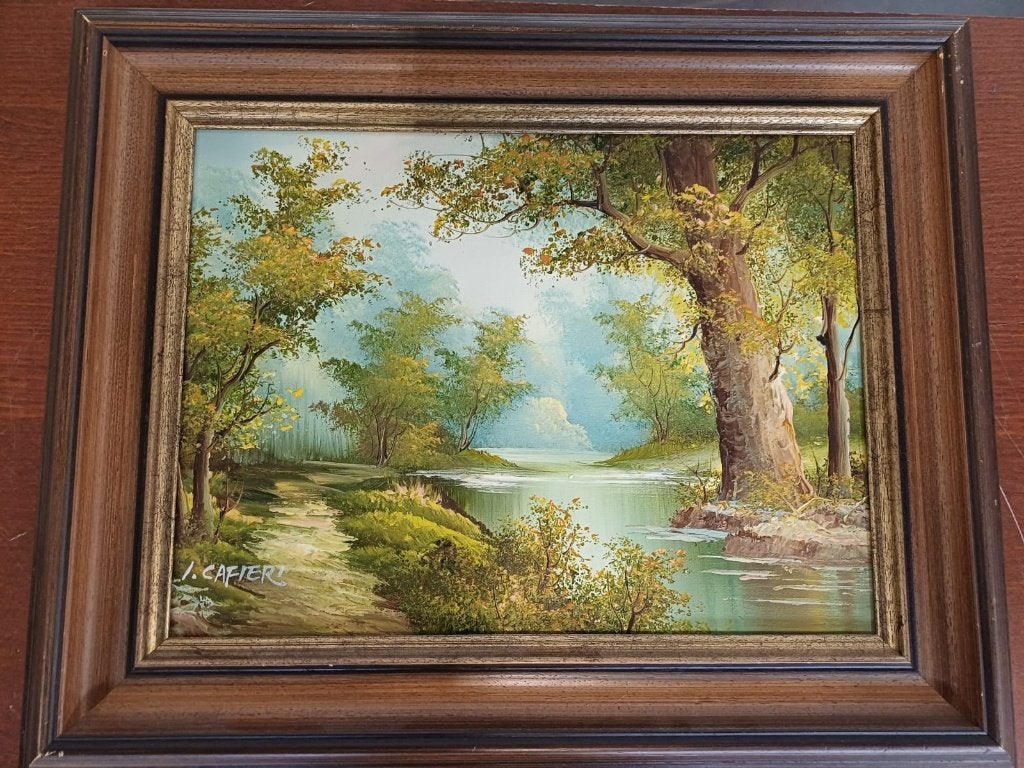 Vintage Landschap Schilderij - Irene Cafieri, Ophalen of Verzenden