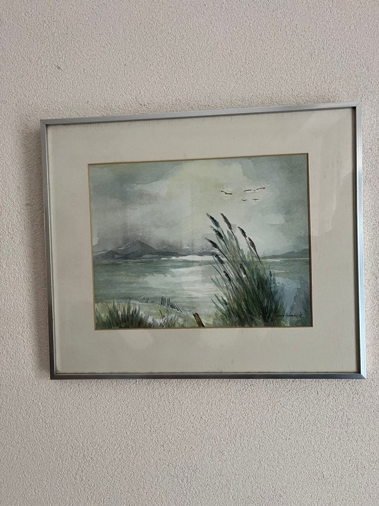 Zicht op de rivier in lijst, Antiek en Kunst, Kunst | Schilderijen | Klassiek, Ophalen, Origineel werk