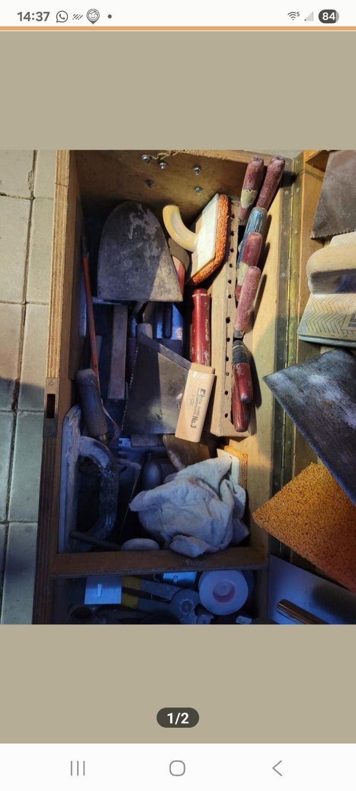 Metsel kist met gereedschap, Antiek en Kunst, Ophalen