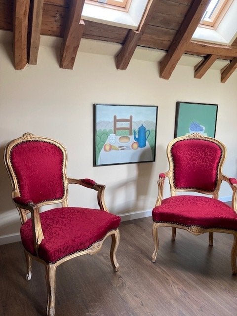 2 Semi  Antieke Stijl Louis XVI | gezellige |  fauteuil, Ophalen
