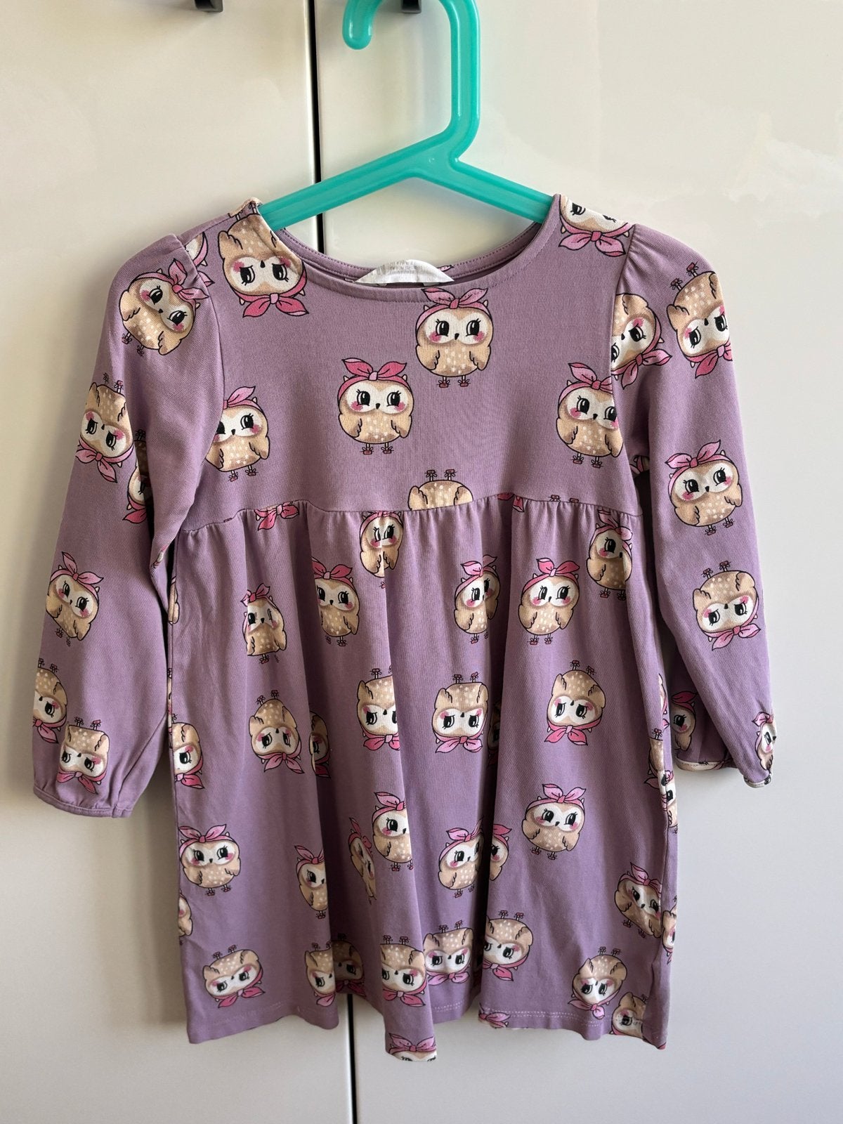 H&M Jurkje met Uiltjesprint - Maat 110 (4-5 jaar), Kinderen en Baby's, Kinderkleding | Maat 110, Ophalen of Verzenden, Gebruikt