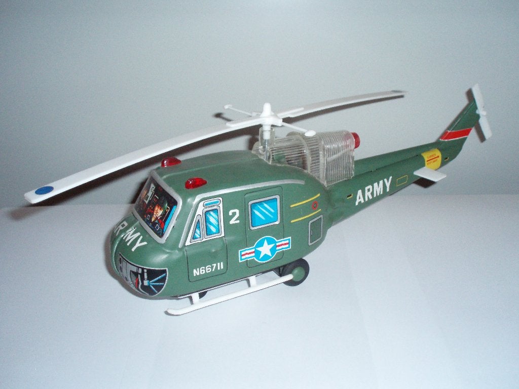 OUDE BLIKKEN HELIKOPTERS MET BATT. MOTOR, Verzenden, Nieuw, Schaalmodel