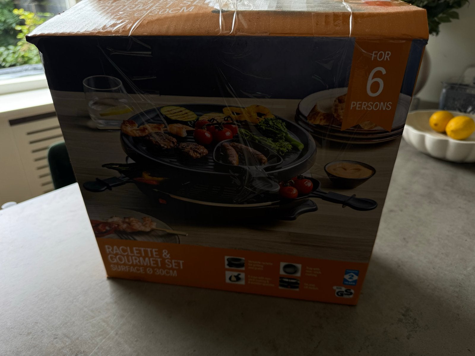 Raclette & Gourmet Set Ø 30cm voor 6 personen, Ophalen, Zo goed als nieuw, 4 t/m 7 personen