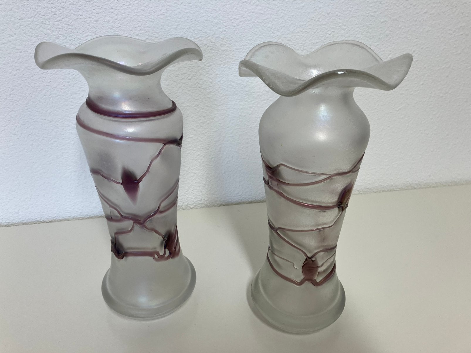Twee Iriserende vazen, Eisch, glaskunst, Antiek en Kunst, Ophalen of Verzenden