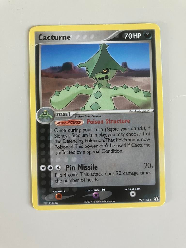 Pokemon kaart cacturne, Ophalen of Verzenden, Zo goed als nieuw