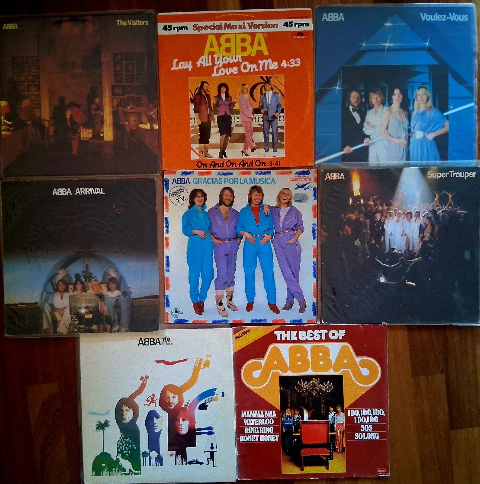 Mooie set van 7 ABBA LP's / albums & maxi-single, LP, Gebruikt, Pop, Ophalen of Verzenden