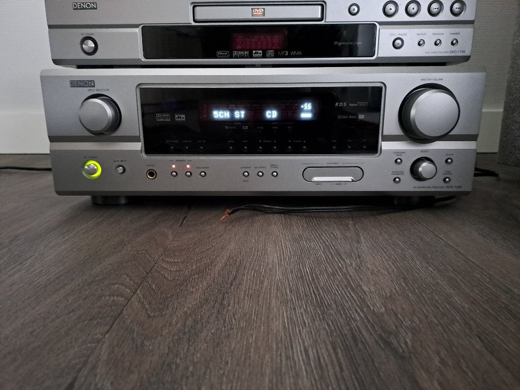 DENON AVR 1306 Surround receiver en DVD 1720 + boksen, Ophalen, Gebruikt, Denon, 120 watt of meer