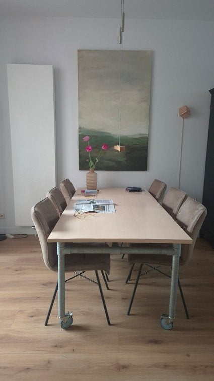 eettafel 100 x 200 cm, Gebruikt, 50 tot 100 cm, Vijf personen of meer, 150 tot 200 cm