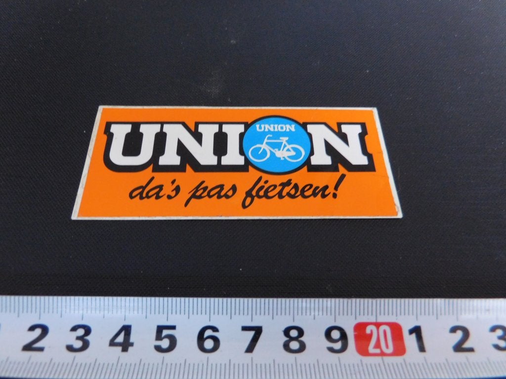 sticker UNION da's pas Fietsen !, Verzamelen, Stickers, Zo goed als nieuw, Ophalen