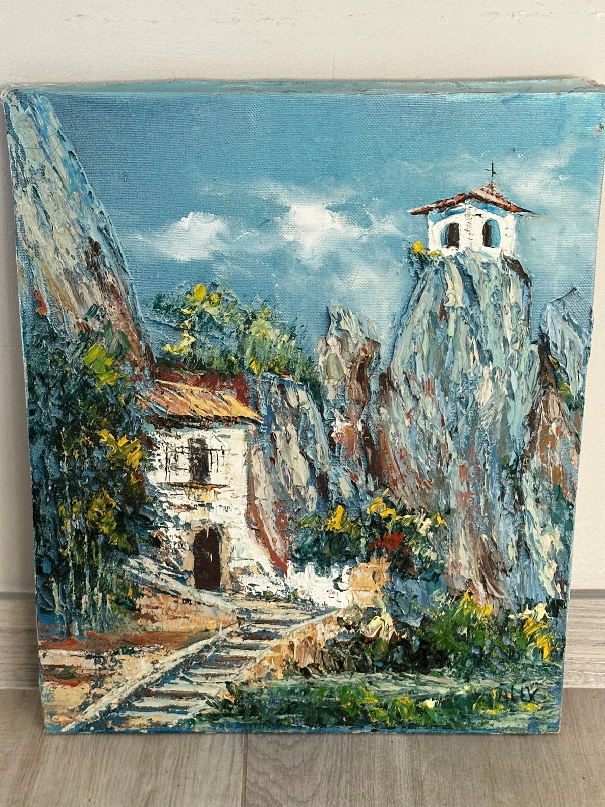 Oud schilderij Spanje Alicantes 33/43 cm, Ophalen of Verzenden