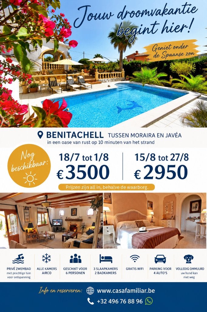 Vakantie villa tussen Moraira en Javea aan de Costa Blanca, Ophalen
