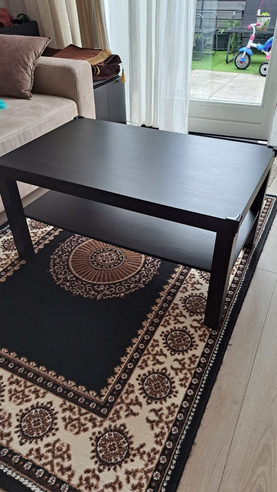 Salontafel zwart hout, Huis en Inrichting, Ophalen, Gebruikt, 50 tot 100 cm, Overige houtsoorten