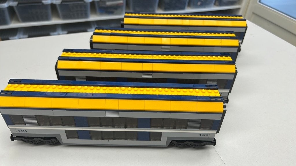 SB2627 Lego trein 60197 dubbeldekker MOC, Ophalen of Verzenden, Zo goed als nieuw