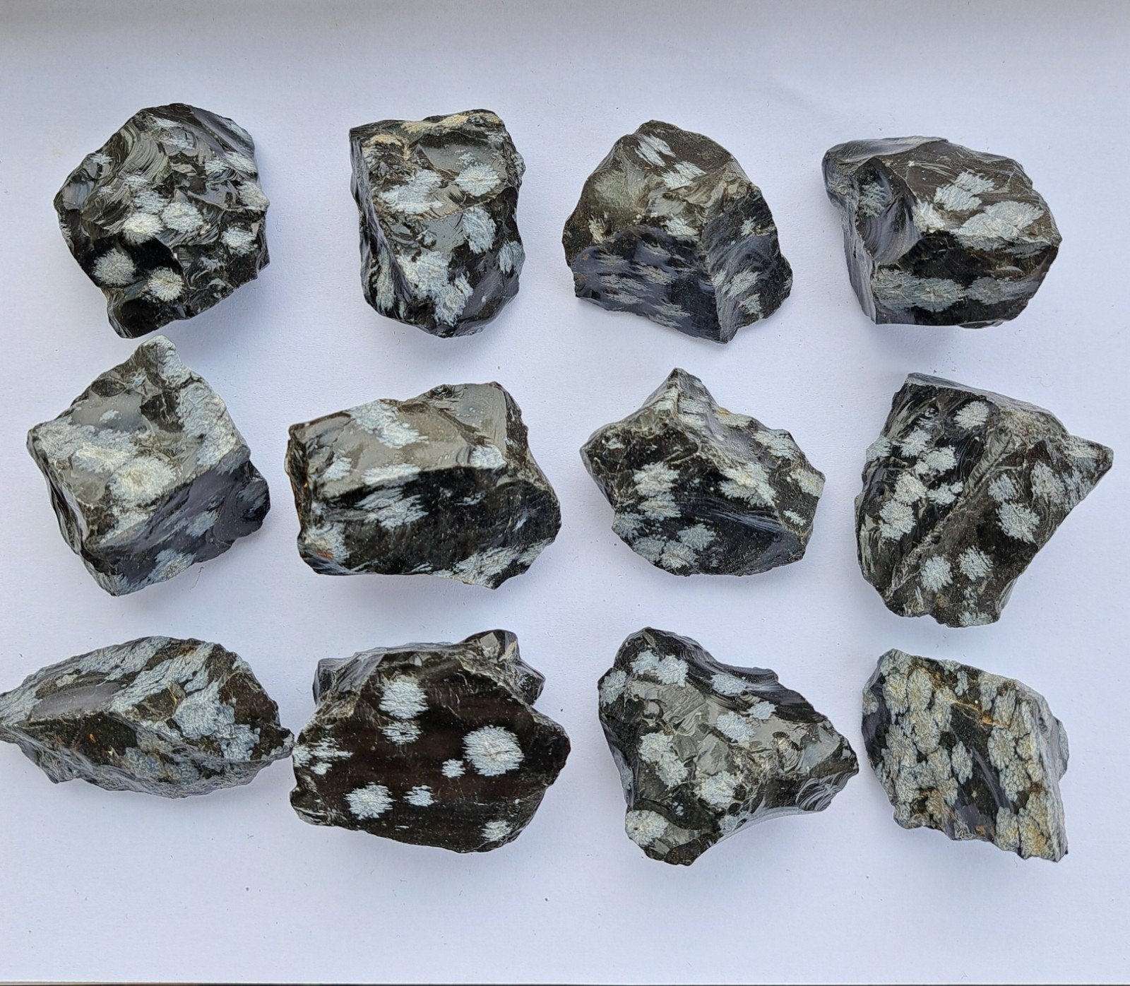 Grote Sneeuwvlokobsidaan verzameling obsidaan edelsteen, Ophalen of Verzenden